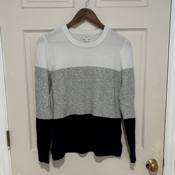 J. Crew Colorblock Super Soft Sweater black/white/gray size small - Picture 1 of 7